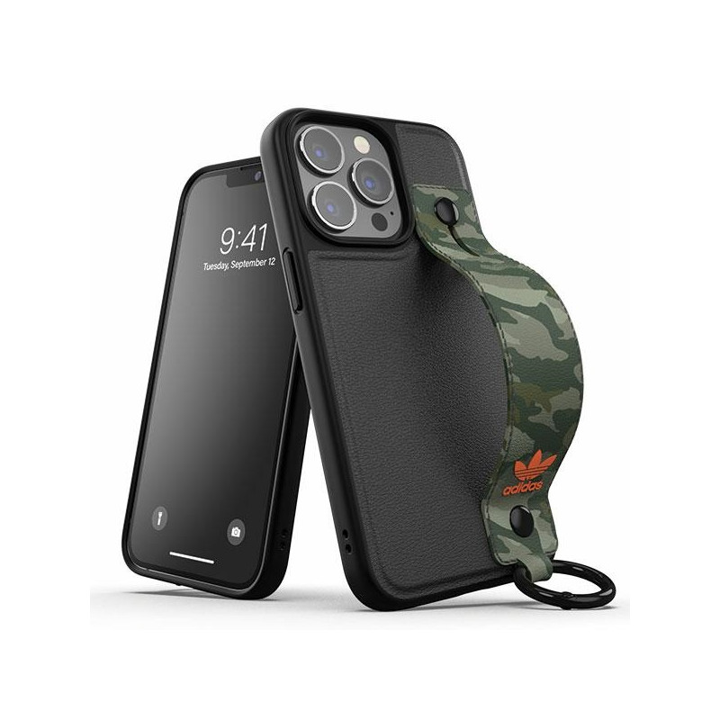 Pouzdro Adidas OR Hand Strap Case pro iPhone 13 Pro / 13 6.1" - černá/zelená