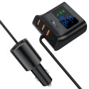 Acefast car charger 90W USB Type C / 3x USB / cigarette lighter socket, PPS, PD3.0, QC3.0, AFC, FCP charging station black (B8