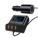 Acefast car charger 90W USB Type C / 3x USB / cigarette lighter socket, PPS, PD3.0, QC3.0, AFC, FCP charging station black (B8
