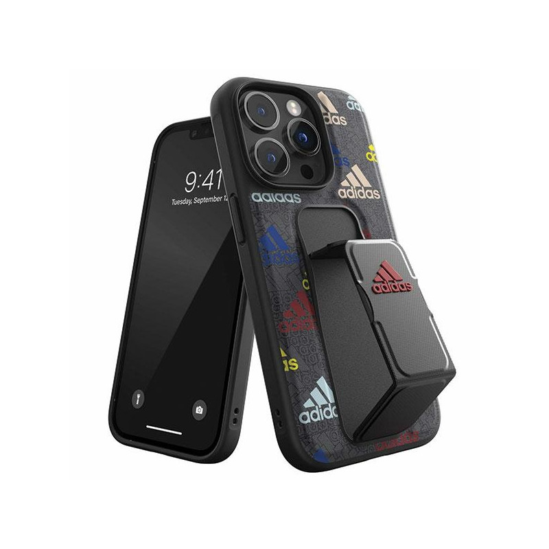 Kryt Adidas SP Grip pro iPhone 14 Pro - black/black/coulourful 50251