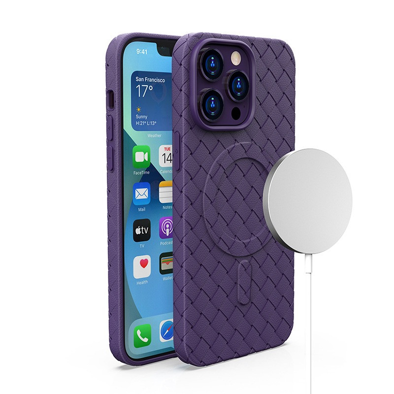 Kryt Hurtel Woven Case pro iPhone 15 - fialová
