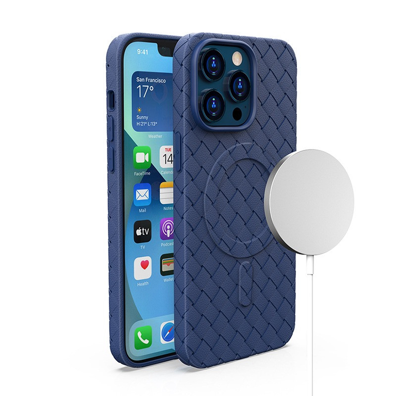 Kryt Hurtel WOVEN CASE pro iPhone 15 Pro - navy blue