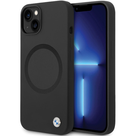 Kryt BMW Signature Liquid Silicone MagSafe iPhone 14 - černý