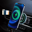Acefast Qi 15W wireless car charger, magnetic phone holder for air vent, black (D3 black)