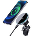 Acefast Qi 15W wireless car charger, magnetic phone holder for air vent, black (D3 black)