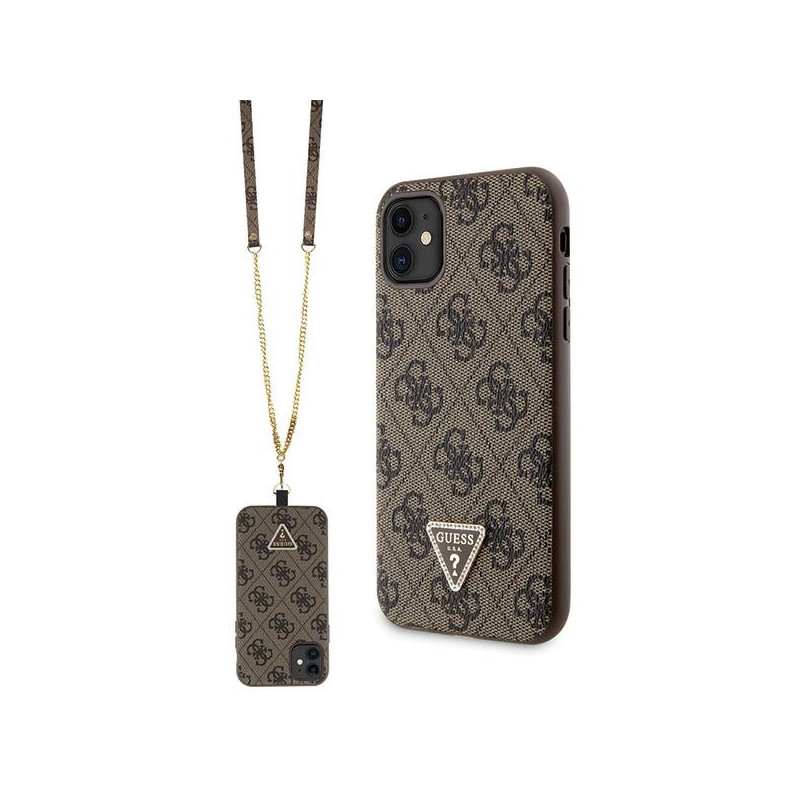 Pouzdro Guess GUHCN61P4TDSCPW pro iPhone 11 / iPhone XR - hnědá crossbody
