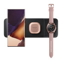 Bezdrátová nabíječka Samsung Trio EP-P6300TBEGEU 3v1 pro telefon / Galaxy Watch / Buds + nabíječka do sítě + kabel - černá