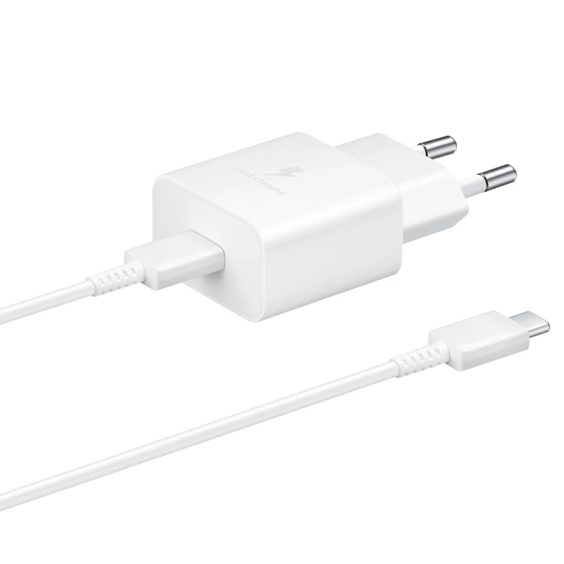 Nabíječka do sítě Samsung EP-T1510XWEGEU USB-C 15W PD AFC + kabel USB-C - bílá