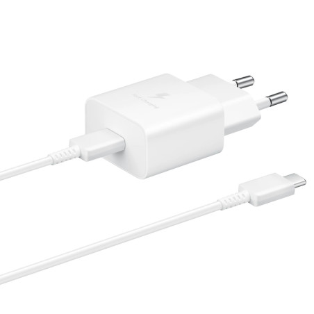 Nabíječka do sítě Samsung EP-T1510XWEGEU USB-C 15W PD AFC + kabel USB-C - bílá
