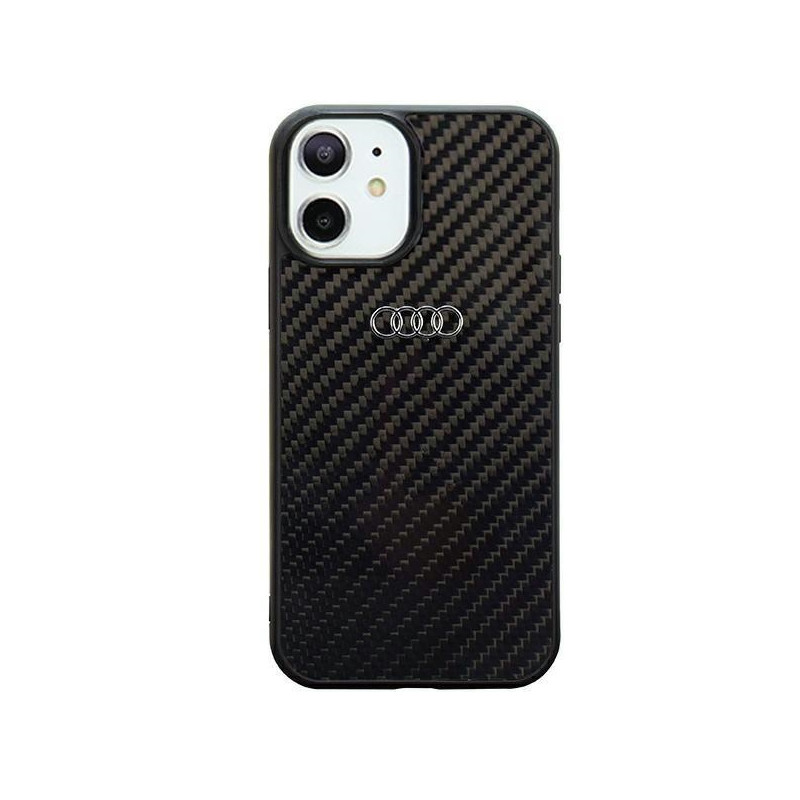 Kryt Audi CARBON FIBER pro iPhone 11 / XR - černá/černá