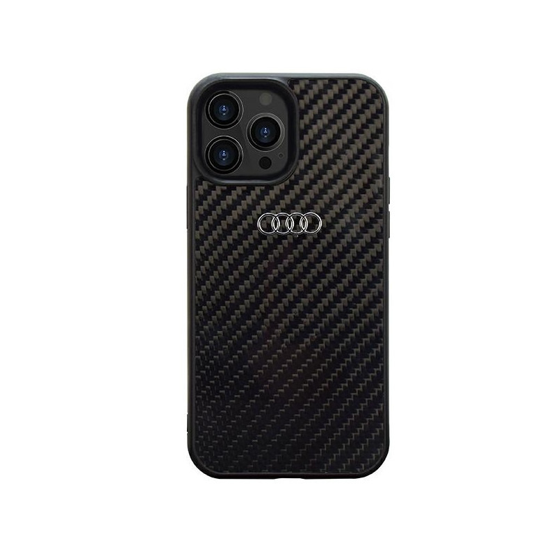 Kryt Audi Carbon Fiber pro iPhone 13 Pro Max - černá/černá