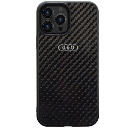 Kryt Audi Carbon Fiber pro iPhone 13 Pro Max černá