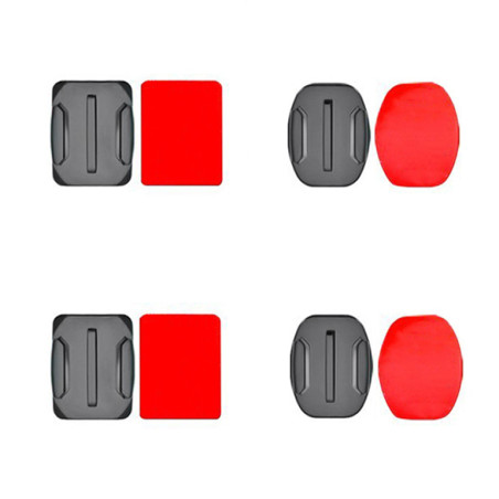 A set of flat and rounded mounting bases for GoPro, DJI Osmo Action, EKEN, SJCam, Insta360 sports cameras with 3M tapes - 2