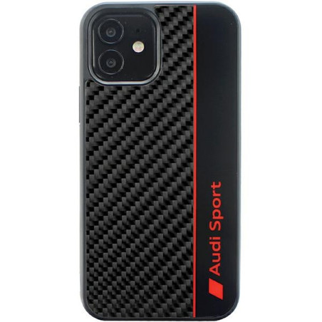Kryt Audi CARBON FIBER STRIPE iPhone 11/XR černá