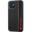Kryt Audi CARBON FIBER STRIPE iPhone 11/XR černá