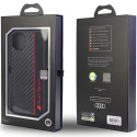 Kryt Audi CARBON FIBER STRIPE iPhone 11/XR černá