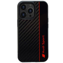 Kryt Audi CARBON FIBER STRIPE pro iPhone 13 Pro - černá/černá