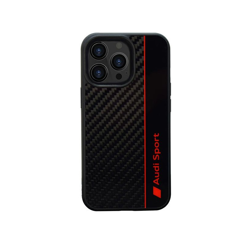 Kryt Audi Carbon Fiber Stripe pro iPhone 13 Pro Max - black/black