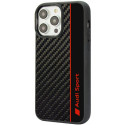Kryt Audi Carbon Fiber Stripe pro iPhone 14 Pro černá