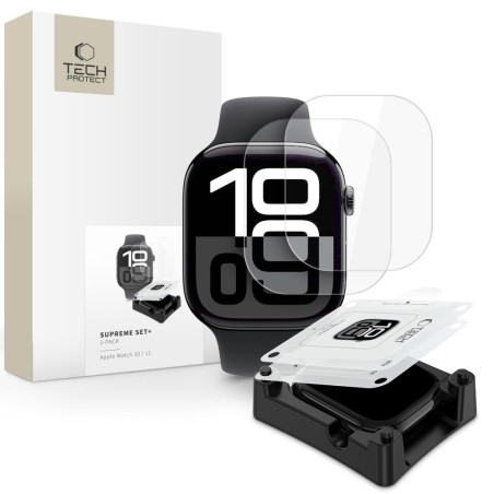 Hydrogelová fólie Tech-Protect Supreme (2 ks) pro Apple Watch 10 / 11 (46 mm) – průhledná