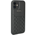 Kryt Audi Genuine Leather iPhone 12/12 Pro 6.1" - černá