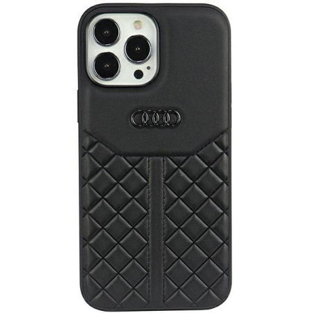 Kryt Audi Genuine Leather iPhone 13 Pro Max černý
