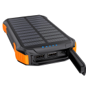 CHOETECH B659 Solární Powerbanka 10.000mAh s bezdrátovým nabíjením, 2x USB a svítilnou, černo-oranžová