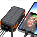CHOETECH B659 Solární Powerbanka 10.000mAh s bezdrátovým nabíjením, 2x USB a svítilnou, černo-oranžová