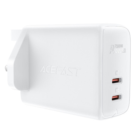 Acefast GaN charger (UK plug) 2x USB Type C 50W, Power Delivery, PPS, Q3 3.0, AFC, FCP (A32 UK)