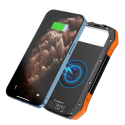 CHOETECH B659 Solární Powerbanka 10.000mAh s bezdrátovým nabíjením, 2x USB a svítilnou, černo-oranžová