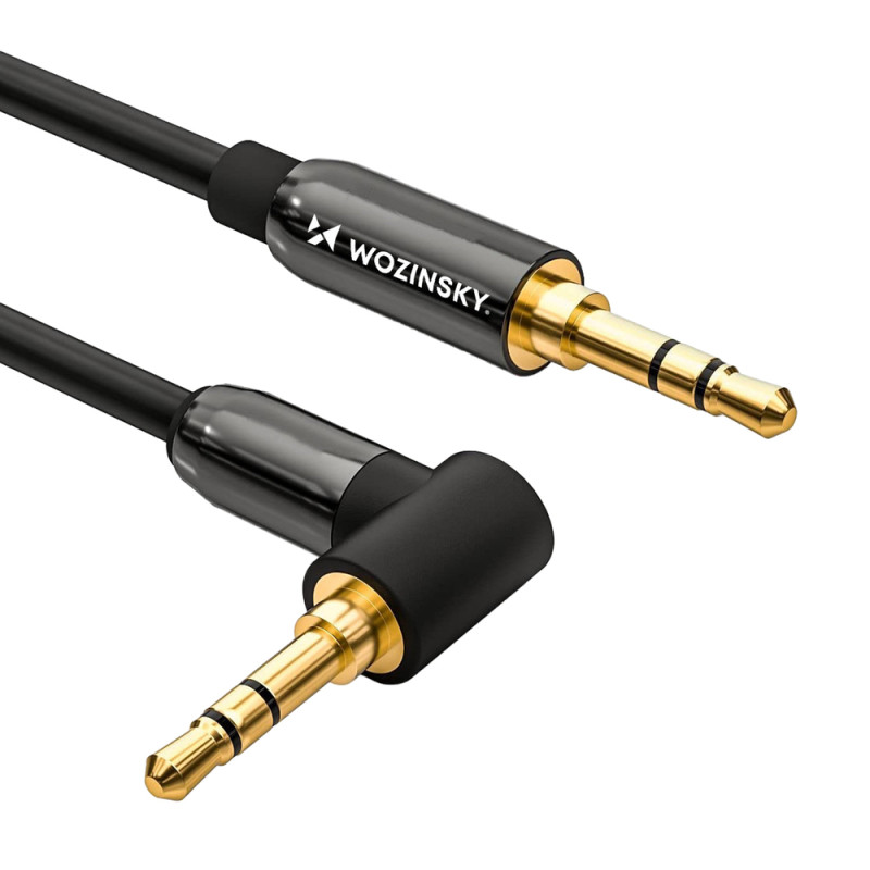 Wozinsky AUX Cable Right Angle (Male-Male) Mini Jack Cable 3m Black