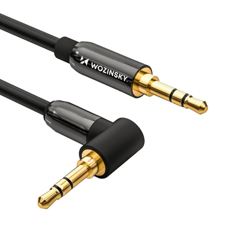 Wozinsky AUX Cable Right Angle (Male-Male) Mini Jack Cable 3m Black