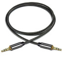 Kabel Wozinsky univerzální mini jack 2x AUX 2 m - černý