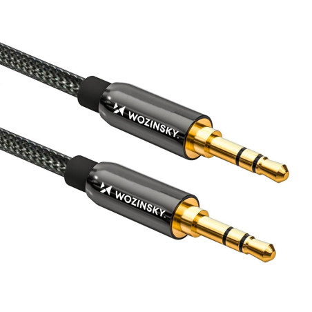 Kabel Wozinsky univerzální mini jack 2x AUX 1,5 m - černý