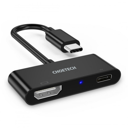 CHOETECH HUB-M03 Miniaturní hub 2v1 (HDMI 4K/60Hz, USB-C PD 60W), černý