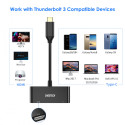 CHOETECH HUB-M03 Miniaturní hub 2v1 (HDMI 4K/60Hz, USB-C PD 60W), černý