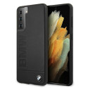 Pouzdro BMW Signature s ražbou loga na Samsung Galaxy S21+ - černé
