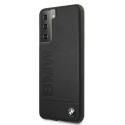 Pouzdro BMW Signature s ražbou loga na Samsung Galaxy S21+ - černé
