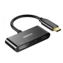 CHOETECH HUB-M03 Miniaturní hub 2v1 (HDMI 4K/60Hz, USB-C PD 60W), černý