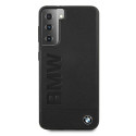 Pouzdro BMW Signature s ražbou loga na Samsung Galaxy S21+ - černé