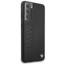 Pouzdro BMW Signature s ražbou loga na Samsung Galaxy S21+ - černé
