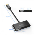 CHOETECH HUB-M03 Miniaturní hub 2v1 (HDMI 4K/60Hz, USB-C PD 60W), černý