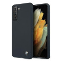 Silikonové pouzdro BMW Signature na Samsung Galaxy S21+ - tmavě modré