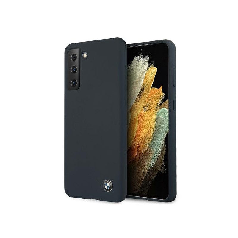 Silikonové pouzdro BMW Signature na Samsung Galaxy S21+ - tmavě modré