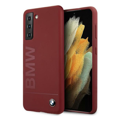 Silikonové pouzdro BMW Signature s logem na Samsung Galaxy S21+ - červené