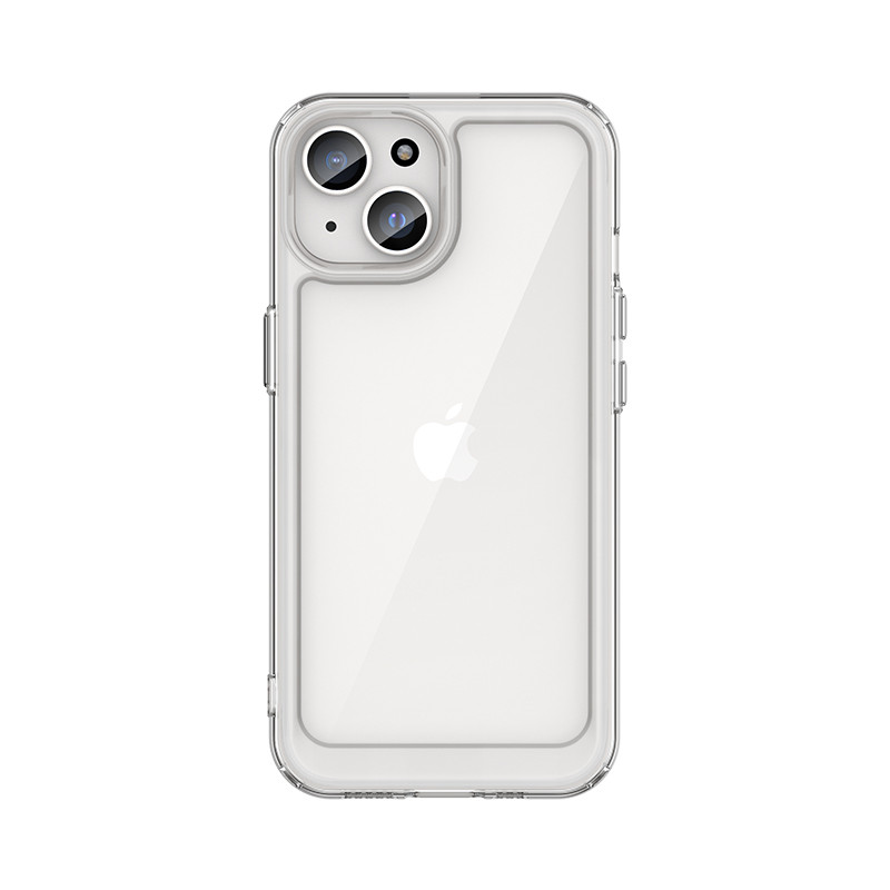 AG PREMIUM Zesílené pouzdro Outer Space s pružným rámem pro iPhone 15 - průhledné