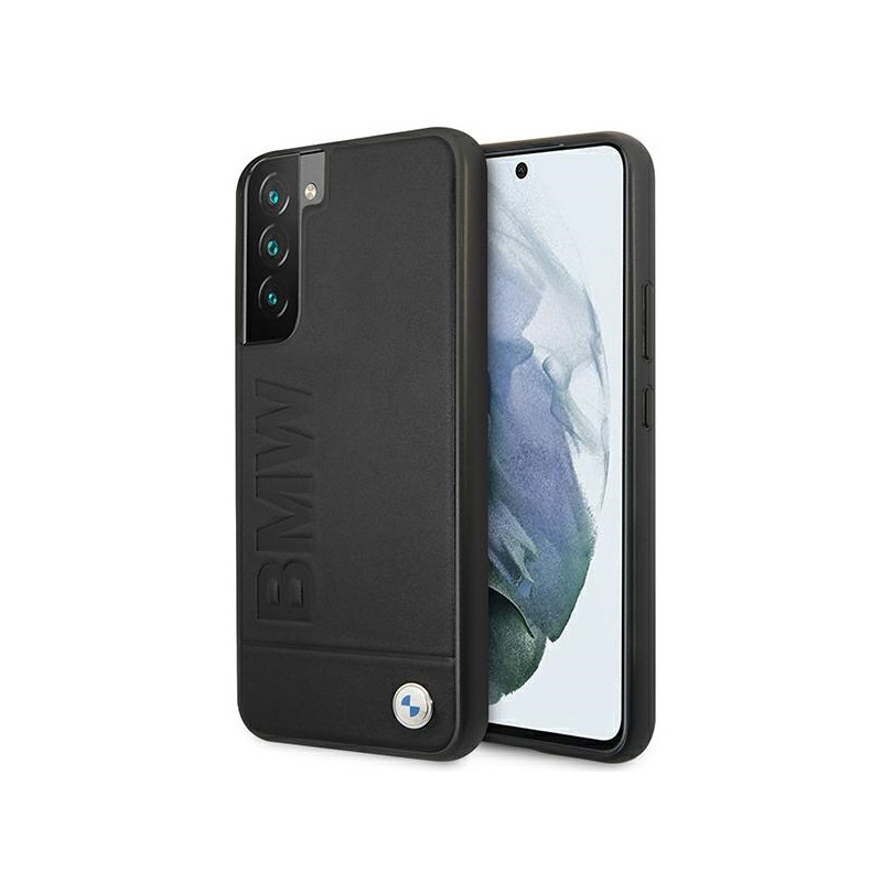 Pouzdro BMW Signature s ražbou loga na Samsung Galaxy S22+ - černé