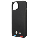 BMW kožené pouzdro Leather Stamp Tricolor pro iPhone 14 Plus 6.7 " – černé (BMHCP14M22PTDK)