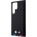 BMW BMHCS23L22PTDK kožené pouzdro Leather Stamp Tricolor pro Galaxy S23 Ultra S918 – černé