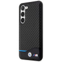 Pouzdro BMW Leather Carbon na Samsung Galaxy S23+ - černé